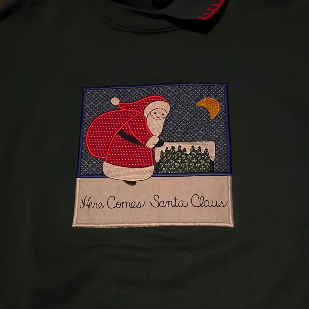 80's Here Comes Santa Claus Crewneck - XLarge - 24” x 27”