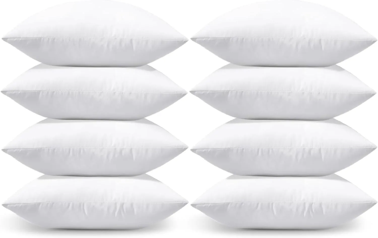 8x Premium 100% Cotton Pillow with Cover Filled Durable Soft Standard - 48x74cm