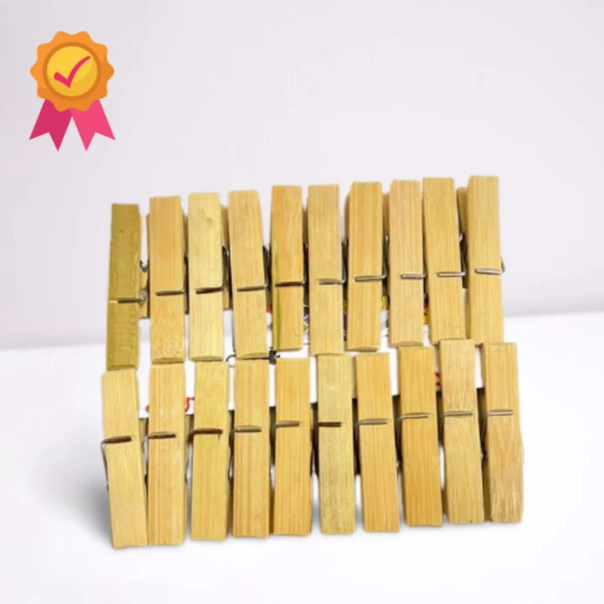 Bamboo Cloth Pegs | Durable | Laundry Essentials | Lightweight | Pack Of 20
