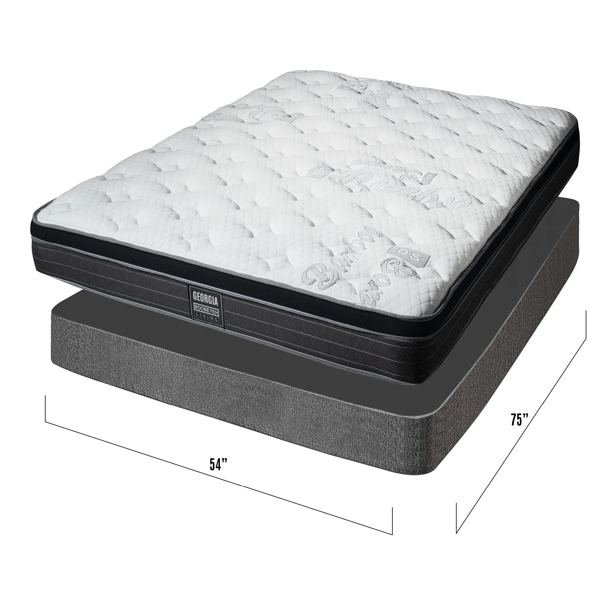 Boobeyeh georgia double mattress set - 19 in, durable coils, made in Canada