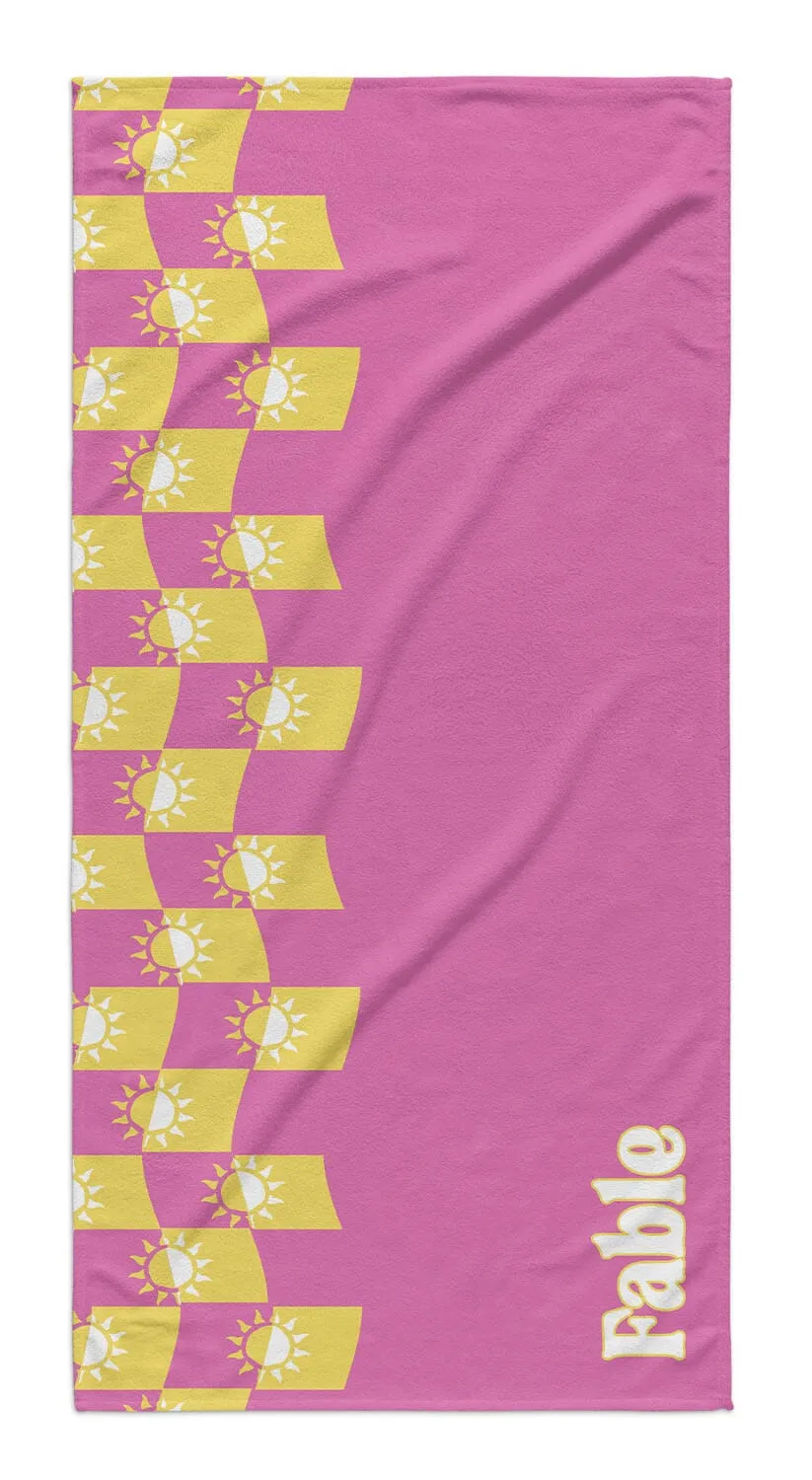 CHECKERED SUN PERSONALIZED  PREMIUM TOWEL
