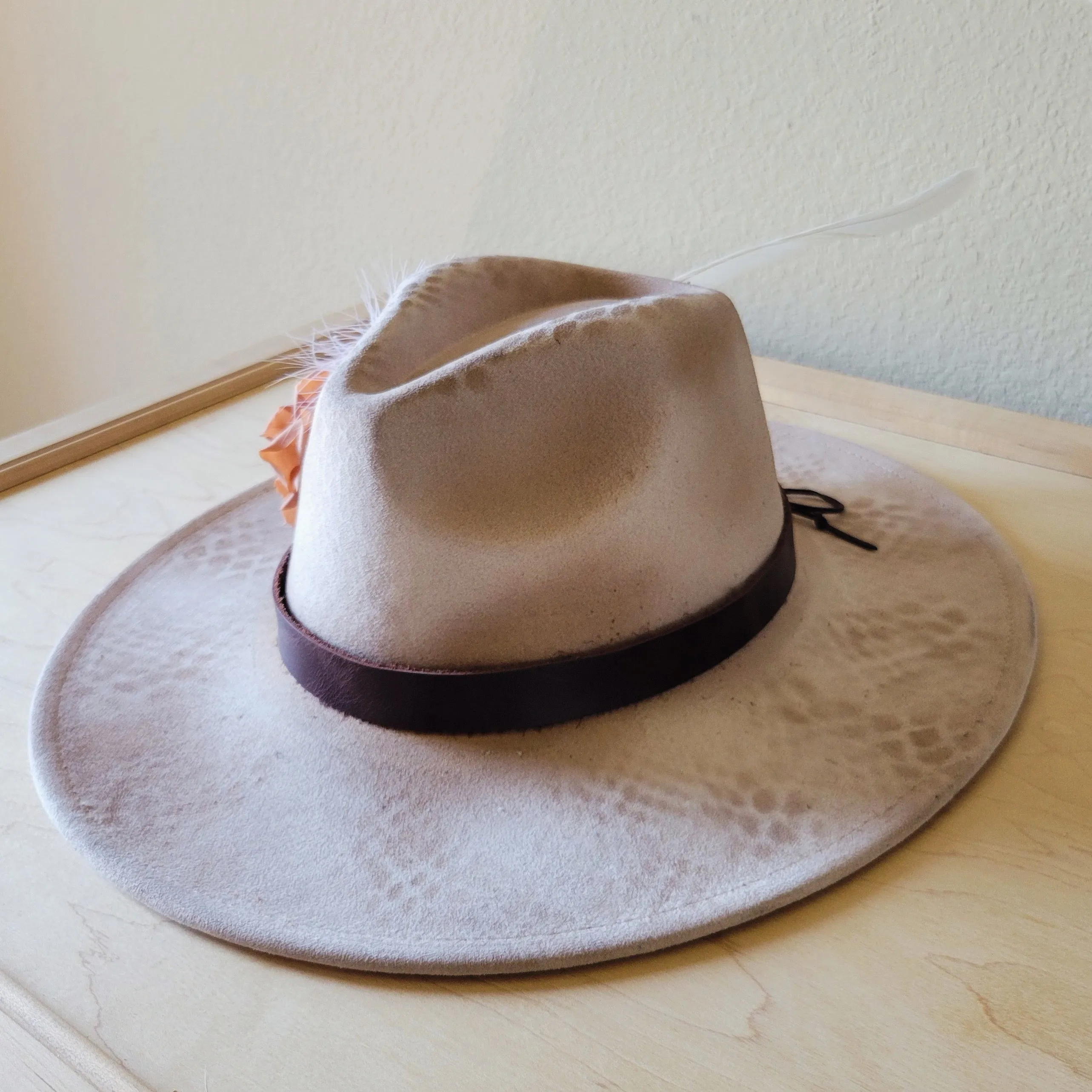 CUSTOM BRIDAL Hand-Painted Cowgirl Western Boho Hat & Band A27