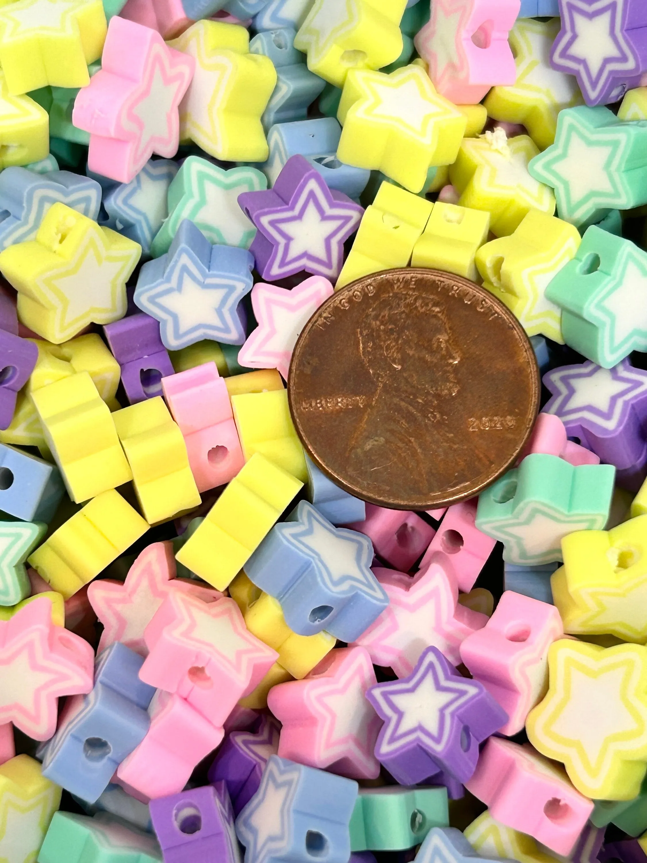 Cute Pastel Clay Stars - Handmade Jewelry Making Supplies for DIY Projects