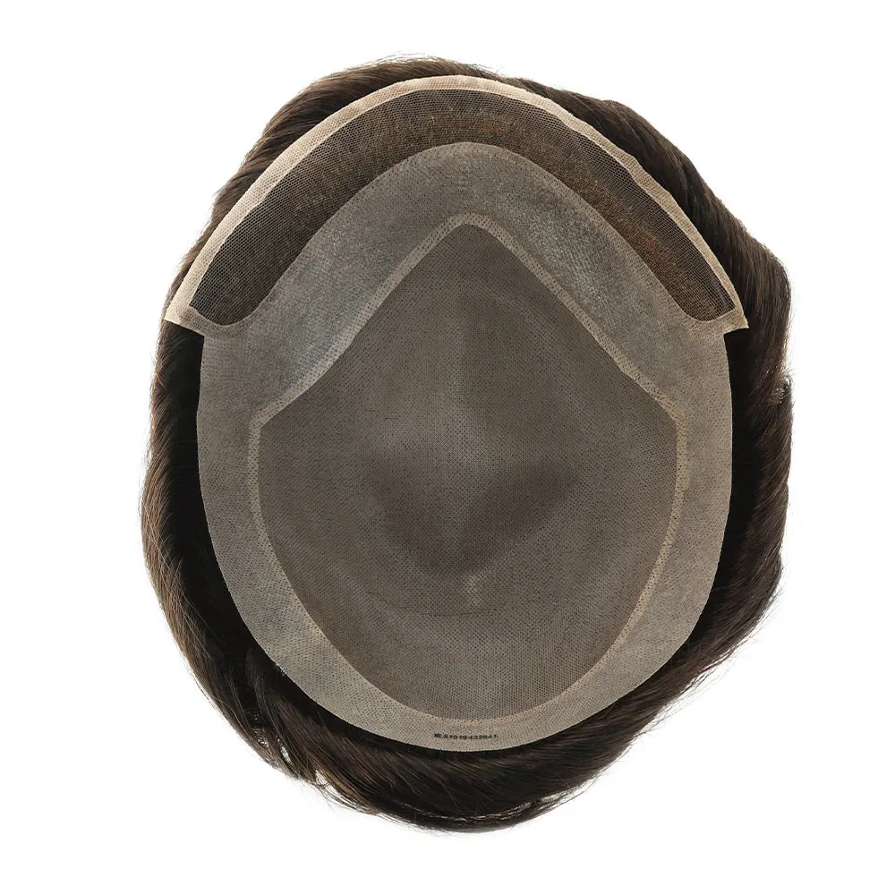 Durable Fine Mono Lace With Soft French Lace Front Hair Replacement For Men