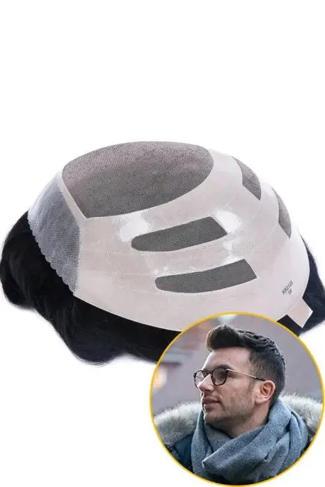 Durable Fine Mono Poly Hair Replacement System For Men