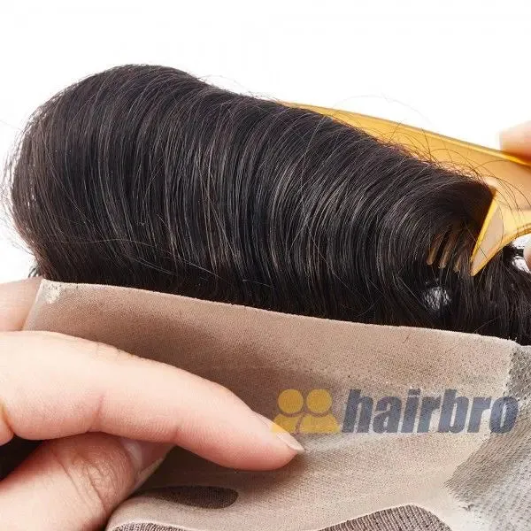 Durable Fine Mono Poly Hair Replacement System For Men