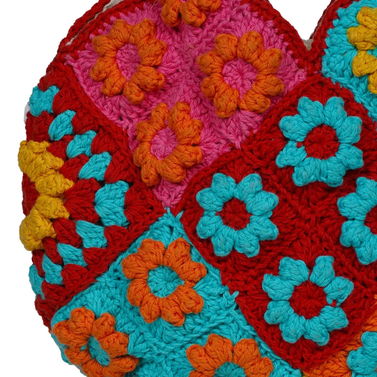 Floral Tote Bag for Women | Hand-Crochet | Cotton Yarn | Crimson Red