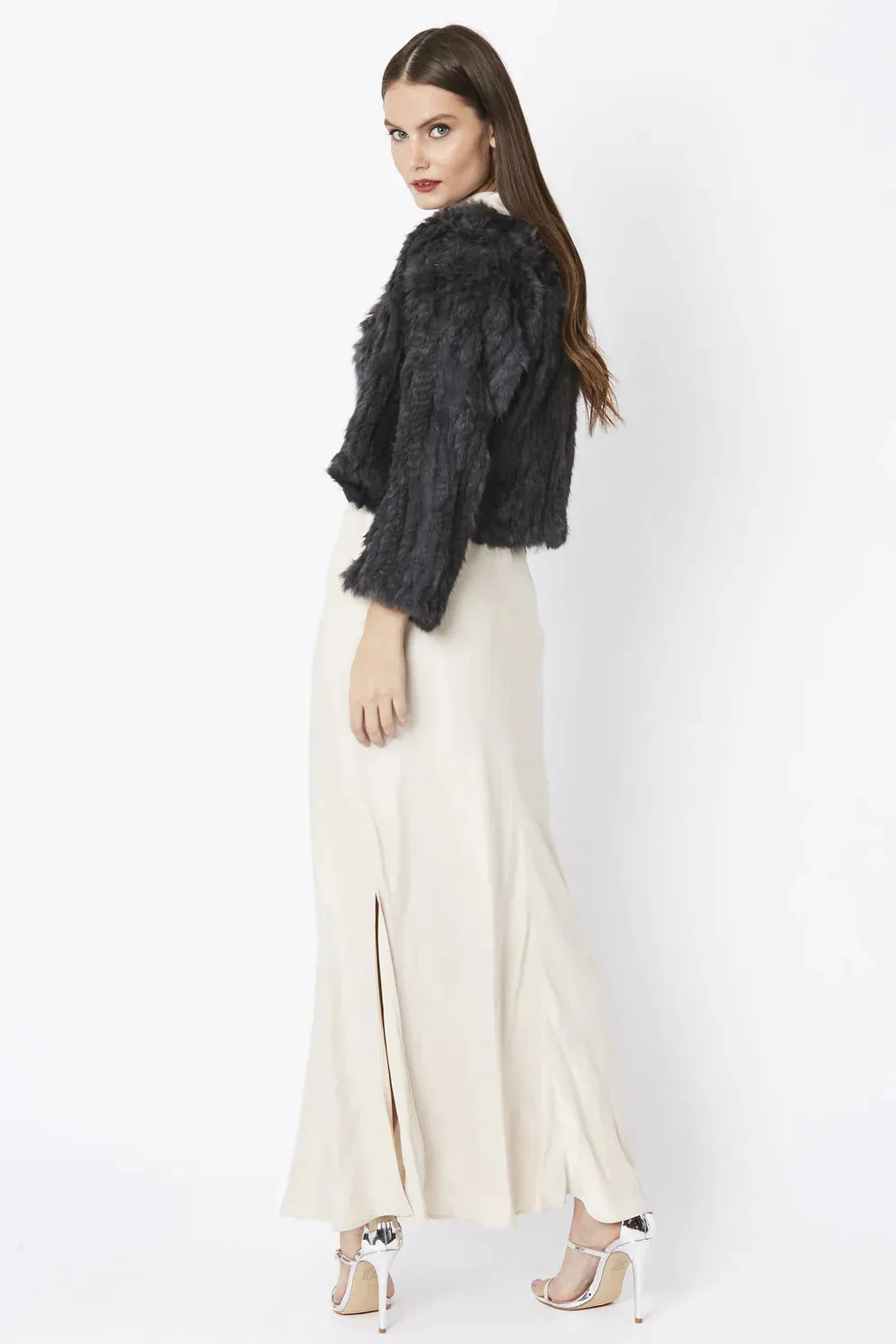 Grey Coney Fur Jacket