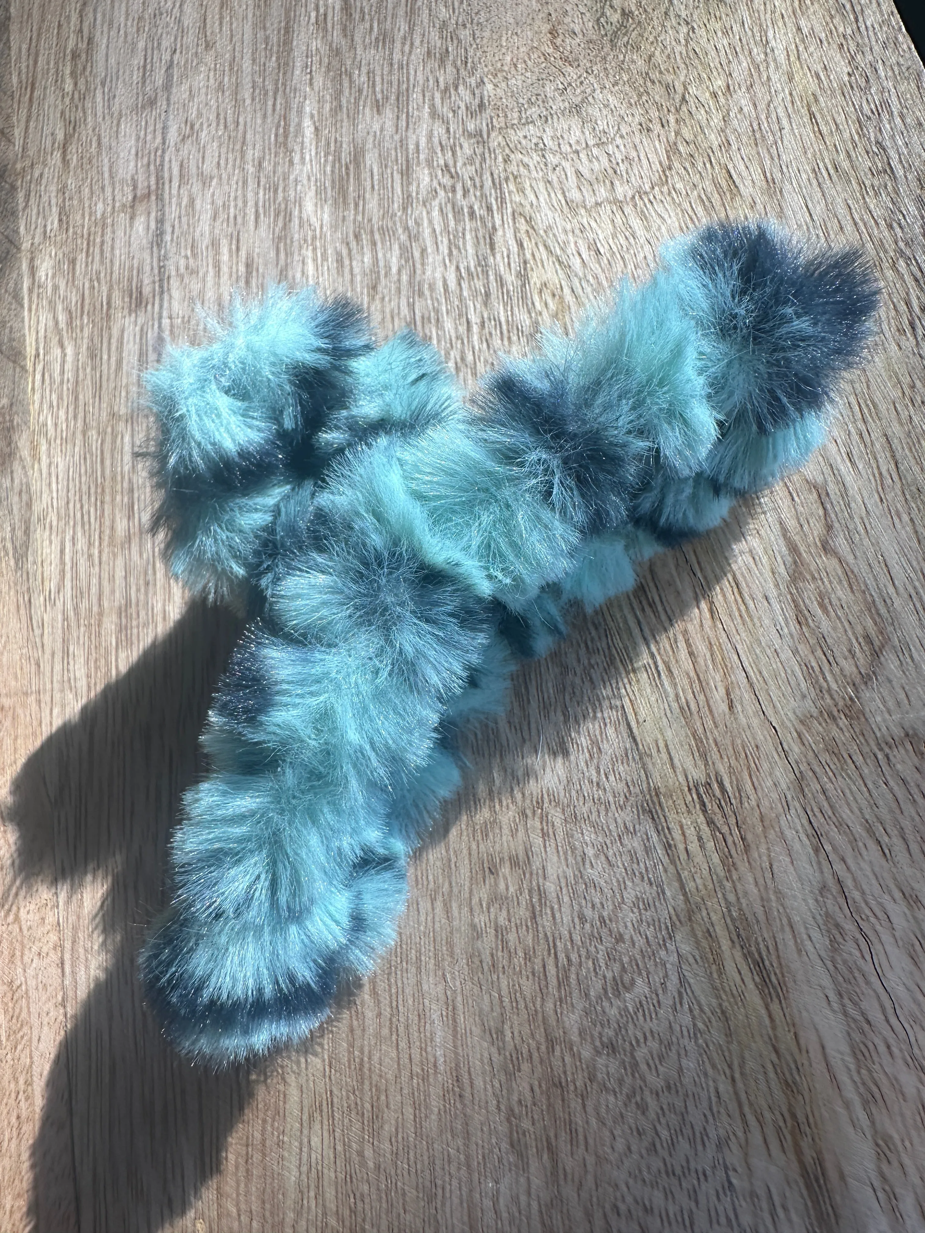Mint Cheetah Fur Hair Claw