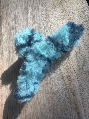 Mint Cheetah Fur Hair Claw