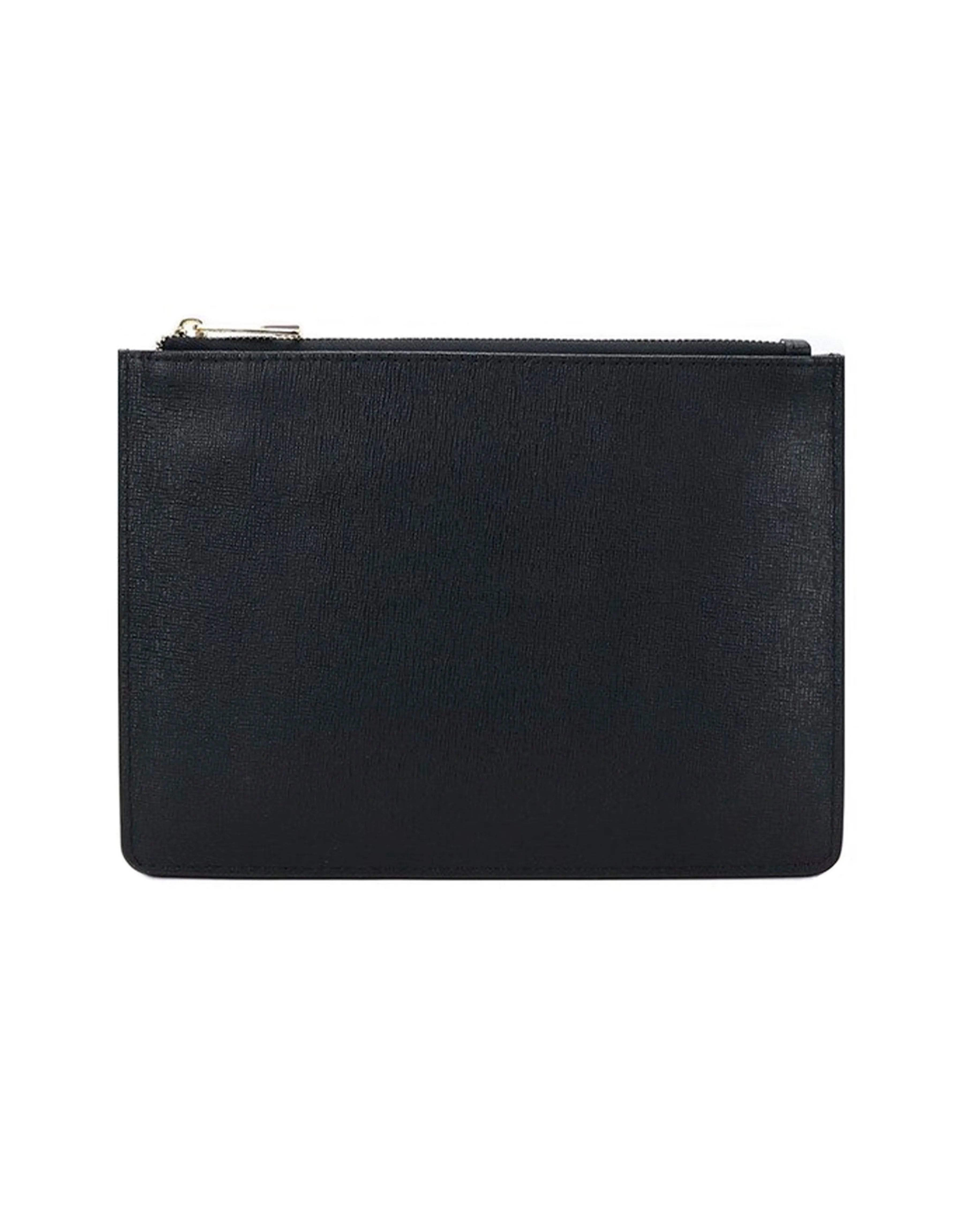 Saffiano Leather Zipper Pouch - Durable and Elegant - Light Pink