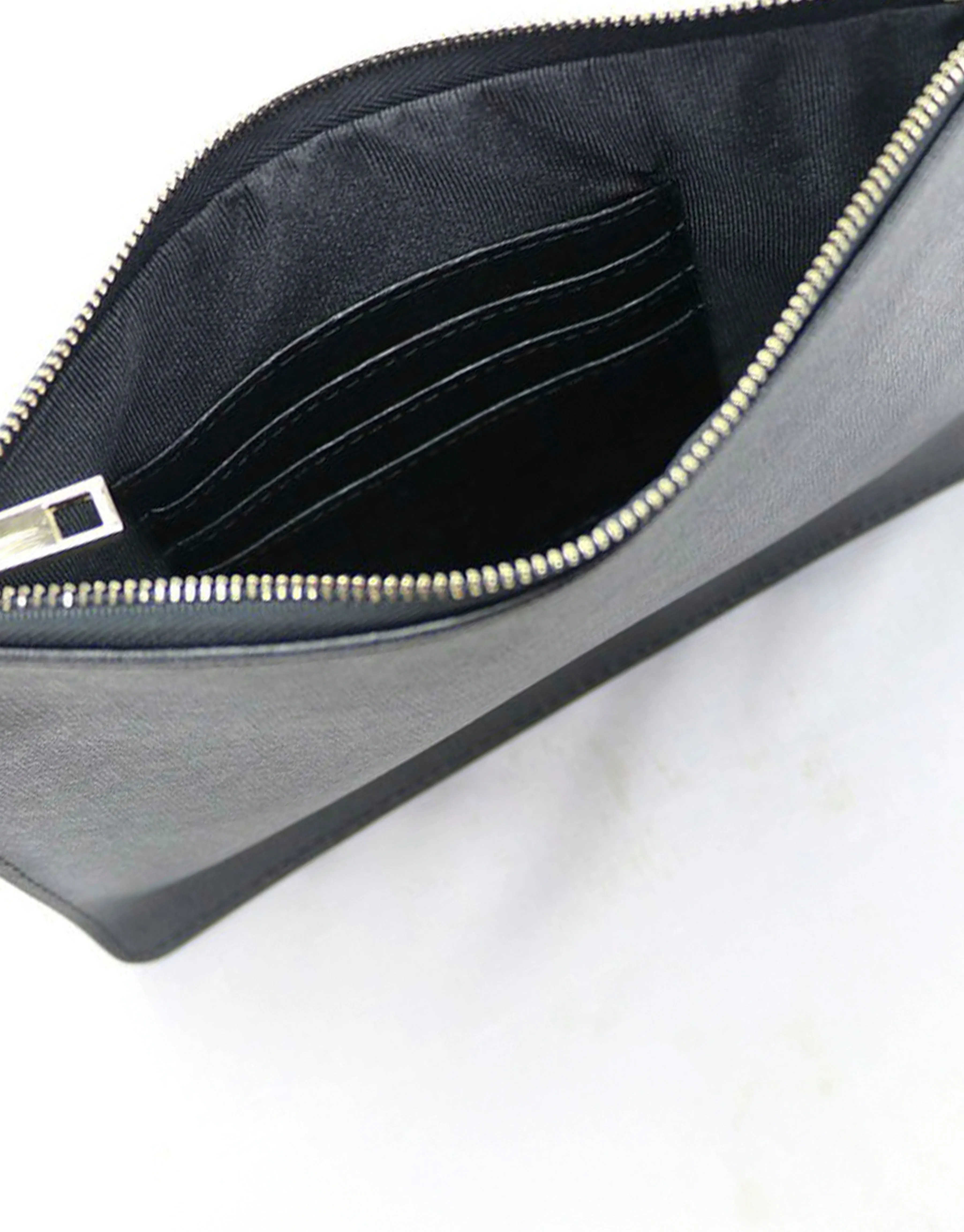 Saffiano Leather Zipper Pouch - Durable and Elegant - Light Pink