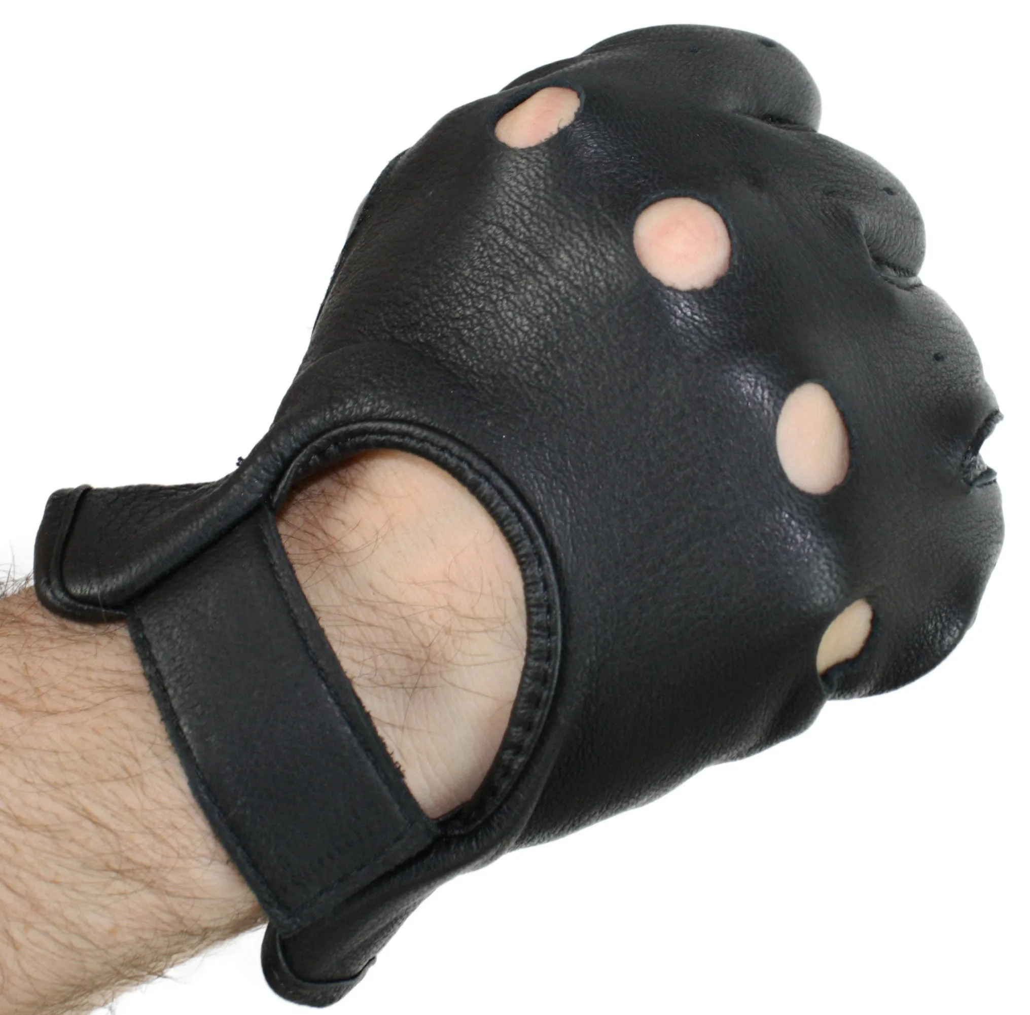 Soft but Durable Deerskin Leather Perforated Driving Glove