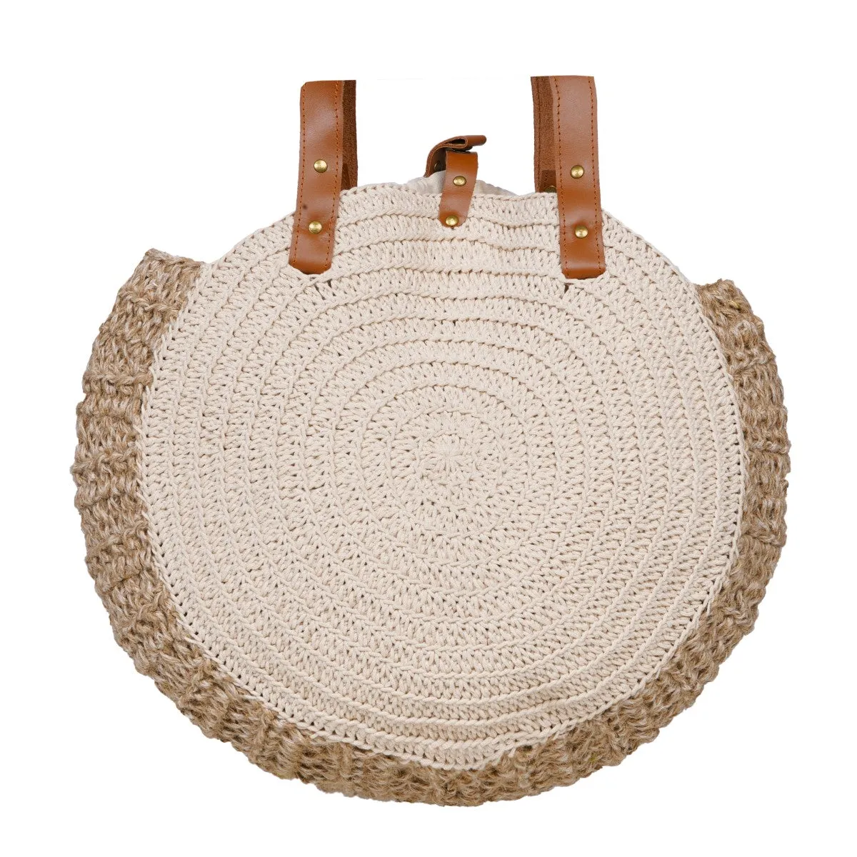 United Urbane Hands Bag | Hand-Crochet | Cotton & Jute | Off White