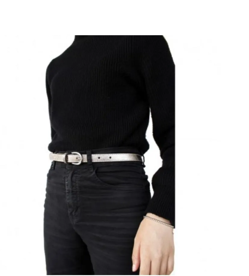 Women's Skinny Belt with Buckle   Laminated Leather 100% Handmade in Italy.